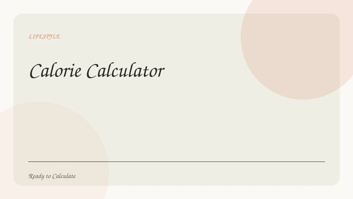 Calorie Calculator