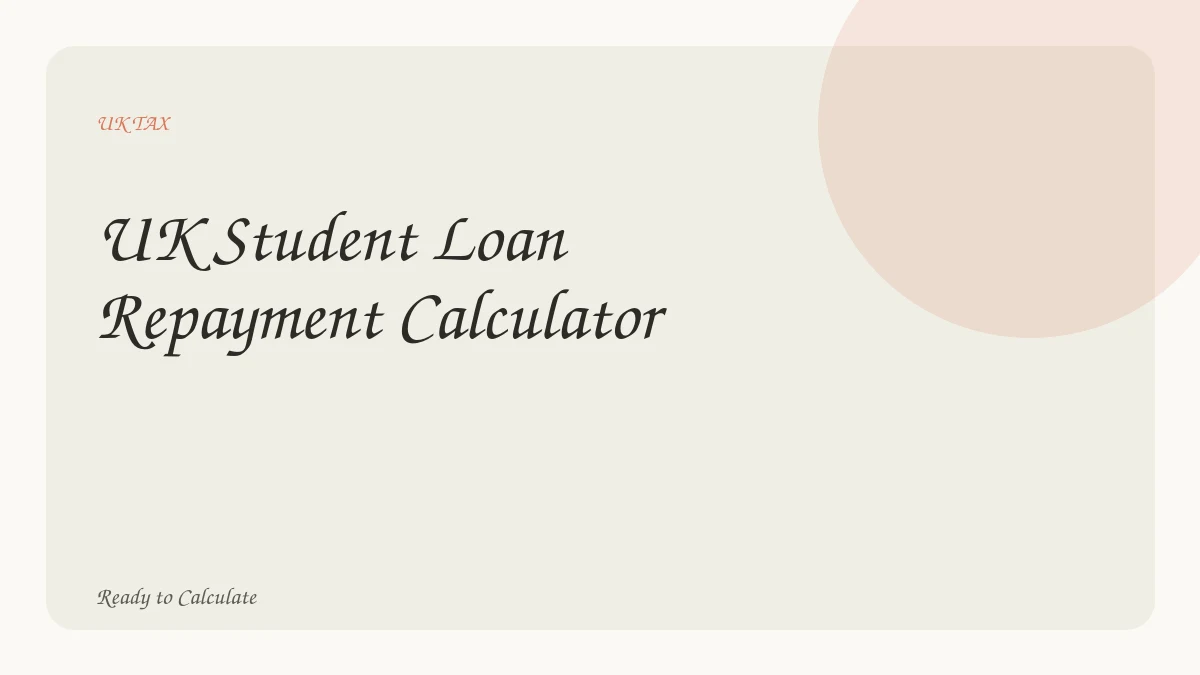 UK Student Loan Repayment Calculator 2026/27