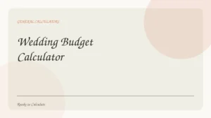 Wedding Budget Calculator