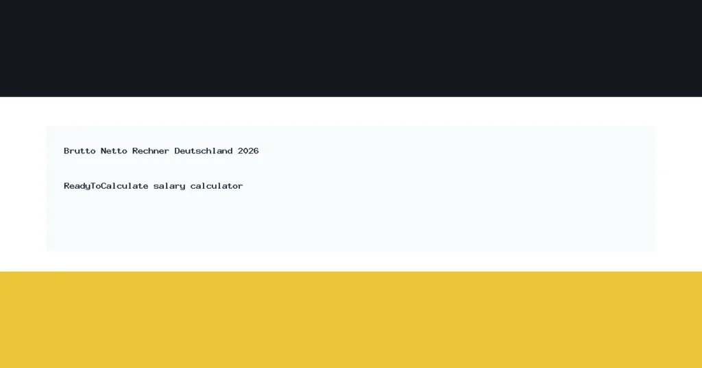 Brutto Netto Rechner Deutschland 2026 salary calculator thumbnail