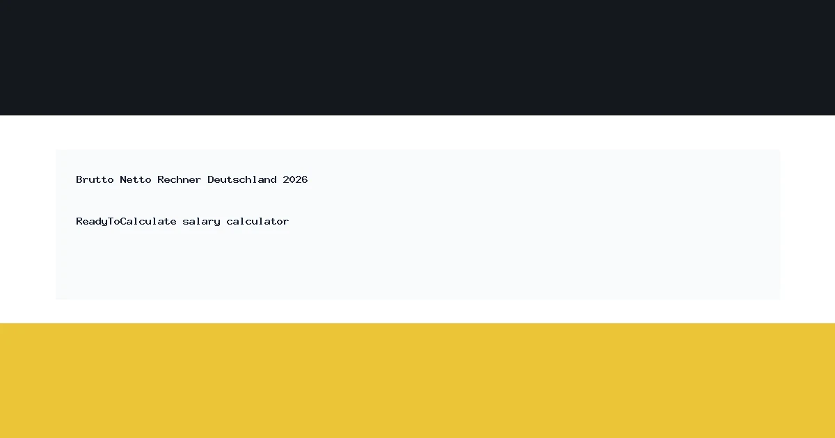 Brutto Netto Rechner Deutschland 2026 salary calculator thumbnail