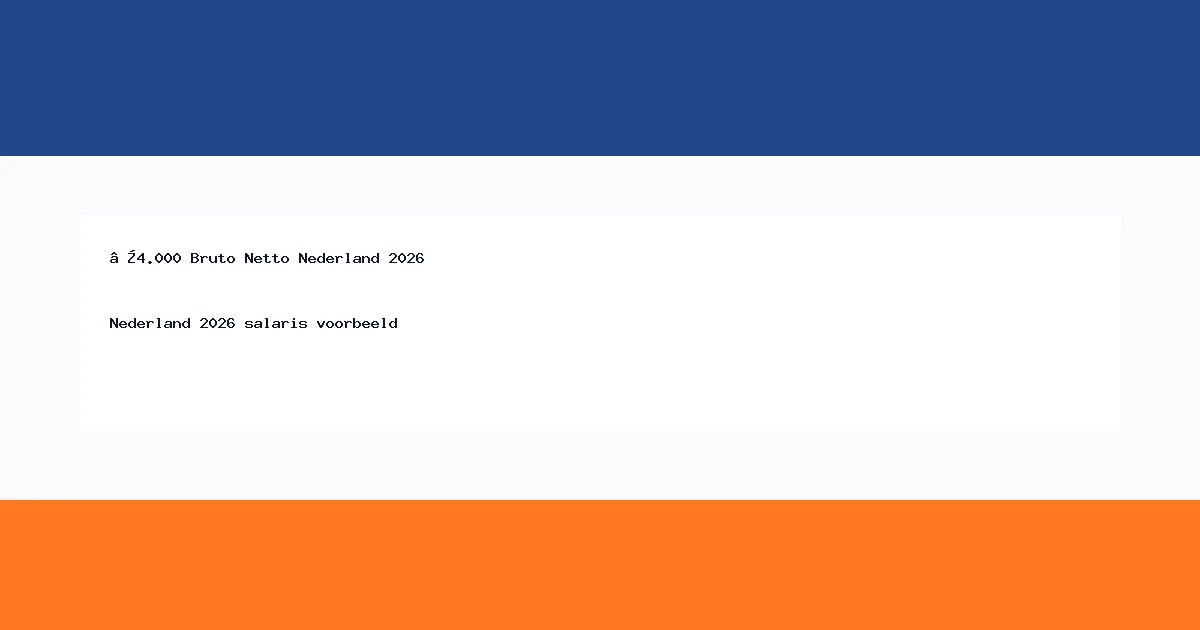 €4.000 Bruto Netto Nederland 2026 thumbnail